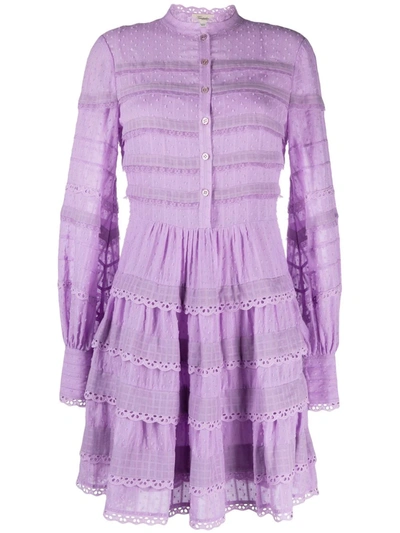Temperley London Edith Ruffle-embellished Dress In Purple