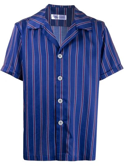 Fred Segal Striped Short-sleeve Shirt In Blue