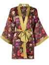 FRED SEGAL FLORAL EMBROIDERED SILK dressing gown