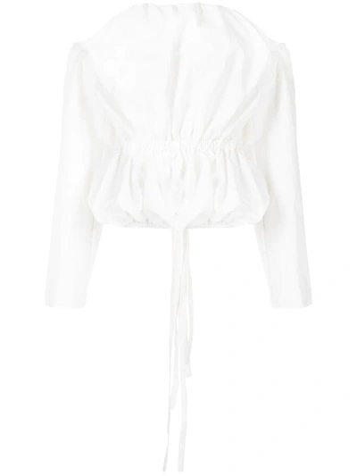 Christopher Esber Bandeau Long-sleeve Blouse In White