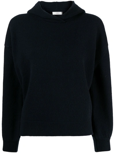 Pringle Of Scotland Wool-cashmere Hooded Jumper In Blue