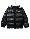 VERSACE EMBROIDERED-LOGO PATTERENED PUFFER JACKET