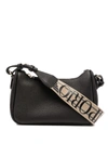 Emporio Armani Baguette Bag With Deer Print In Black