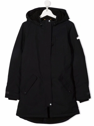 Molo Teen Hooded Zip-up Coat In Black