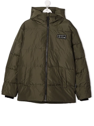 Molo Teen Padded Zip-up Jacket In Green