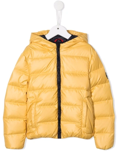Fay Kids' Hooded Down-padded Jacket In Yellow