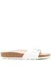 Birkenstock Madrid Birko-flor Patent White Mules In White