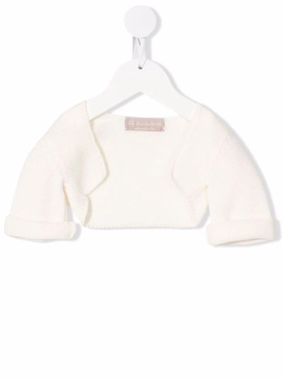 La Stupenderia Babies' Ribbed-knit Cashmere Bolero Cardigan In Cream