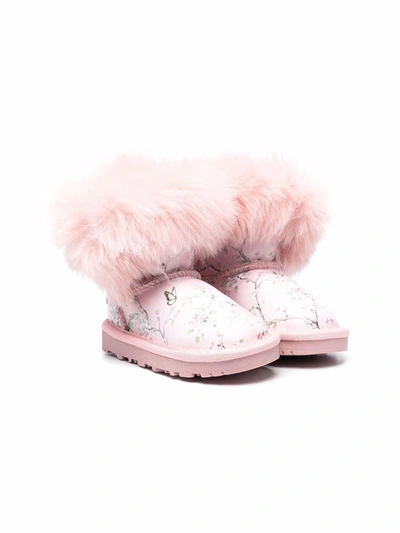 Monnalisa Kids' Faux Fur-trim Boots In Pink