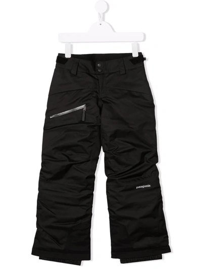 Patagonia Kids' Logo-print Snowshot Trousers In Black