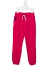 RALPH LAUREN EMBROIDERED-LOGO TRACK PANTS