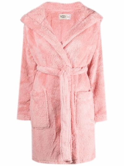 Ugg Hooded Dressing Gown In Pink