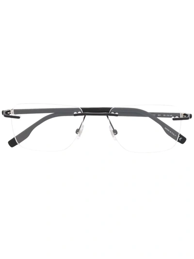 Montblanc Matte-effect Frameless Glasses In Black
