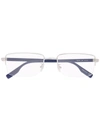 Montblanc Matte-effect Rectangle-frame Glasses In Silver
