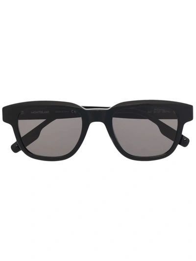 Montblanc Tinted Square-frame Sunglasses In Black