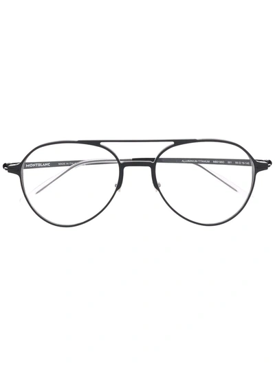 Montblanc Aviator Eyeglass Frames In Black