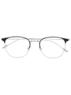 Montblanc Matte-effect Round-frame Glasses In Silver
