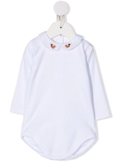 Mariella Ferrari Babies' Embroidered-collar Body In White