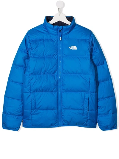 The North Face Teen Logo-printed Puffer Jacket In Blue