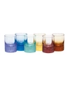 MOSER SET OF SIX PEBBLED CRYSTAL SHOT GLASSES,PROD247580012