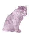 LALIQUE LIMITED EDITION LARGE SITTING TIGER, PINK LUSTER,PROD246790174
