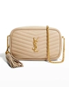 Saint Laurent Lou Mini Ysl Grain De Poudre Camera Crossbody Bag In Dark Naturel