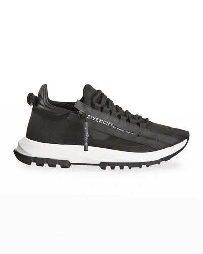 Givenchy Spectre Zip Leather Runner Trainers In Black
