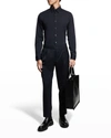 Theory Men's Sylvain Shirt In Structure Knit In Eclipse