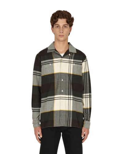 Noah Plaid Lightweight Flannel Shirt In Brown/green/white Plaid