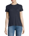 Atm Anthony Thomas Melillo Schoolboy Cotton Crewneck Tee In Navy