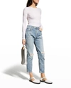 Agolde Relaxed Straight Fit Kelly Used Effect Jeans In Escalate