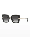 Dolce & Gabbana Womens Black Dg4373 Square-frame Acetate Sunglasses In Black Cocco