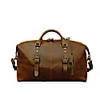 Touri Zip Detail Genuine Leather Holdall In Leather