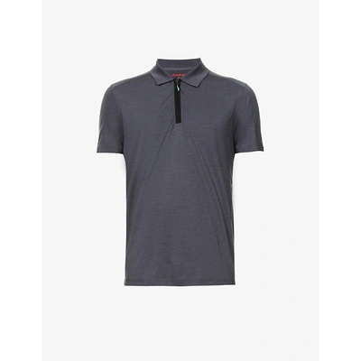 Orlebar Brown Mens Piranha Grey Jarrett Regular-fit Wool-blend Polo Shirt M