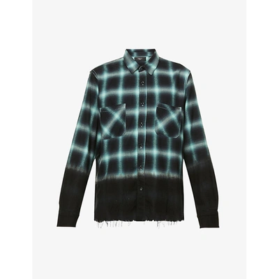 Amiri Dip Dye Shadow Plaid Shirt In Green