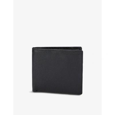 Dents Beauley Brand-embossed Grained-leather Billfold Wallet In Black