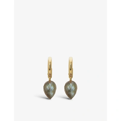Monica Vinader Womens  Fiji 18ct Recycled Yellow Gold-plated Vermeil Sterling-silver And Labradorite  In Grey