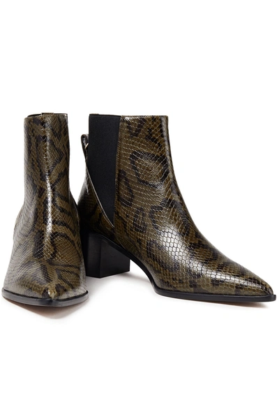 Atp Atelier Donaci Snake-effect Leather Ankle Boots In Animal Print
