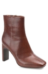 Journee Collection Sarla Lizard Embossed Block Heel Bootie In Brown