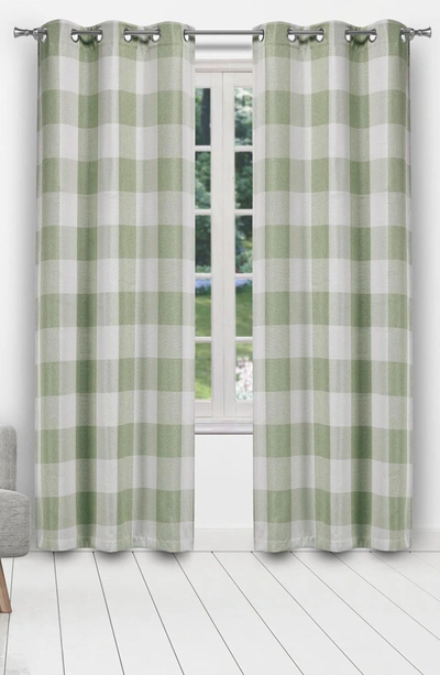 Duck River Textile Aaron Buffalo Plaid Checkered Curtains In Sage