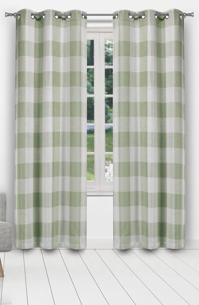 Duck River Textile Aaron Buffalo Plaid Checkered Curtains In Sage
