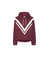 Tory Sport Tory Burch French Terry Chevron Hoodie In Winetasting/snow White