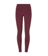 Tory Sport High-rise Compression Mélange Side-pocket Chevron Legging In Winetasting Heather