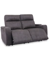 FURNITURE CLOSEOUT! OAKLYN 61" FABRIC LOVESEAT WITH 2 POWER RECLINERS, POWER HEADRESTS AND USB POWER OUTLET