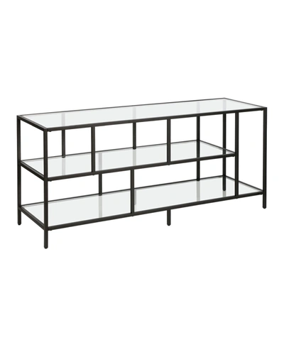 Hudson & Canal Winthrop Tv Stand With Glass Shelves In Black
