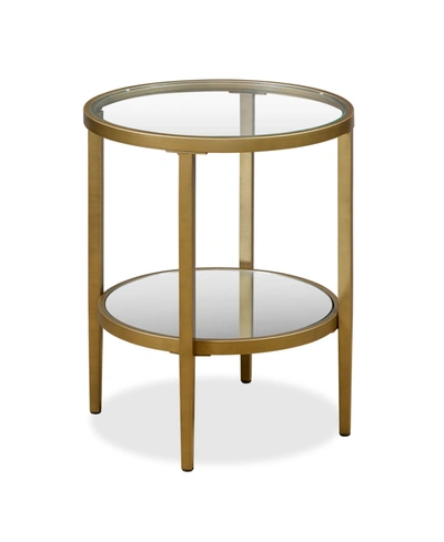 Hudson & Canal Hera Antique Round Side Table In Gold-tone