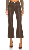 L Agence Kendra Coated High Waist Crop Flare Jeans In Espresso