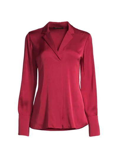 Kobi Halperin Rebekah Stretch-silk Blouse In Cherry