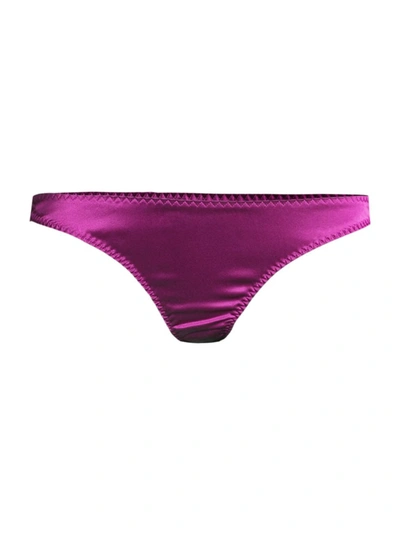 Fleur Du Mal Luxe Lace Thong In Vixen