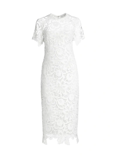 Shoshanna Winston Lace Sheath Dress In Winter White